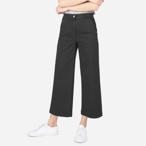 Everlane Wide Leg Crop Pants Black 6